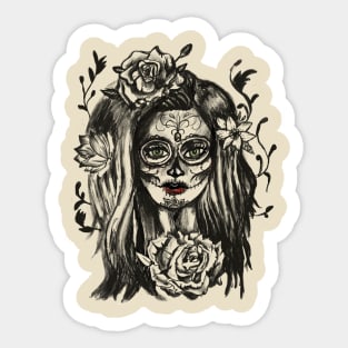 Day of the Dead Girl Santa Muerte Sticker